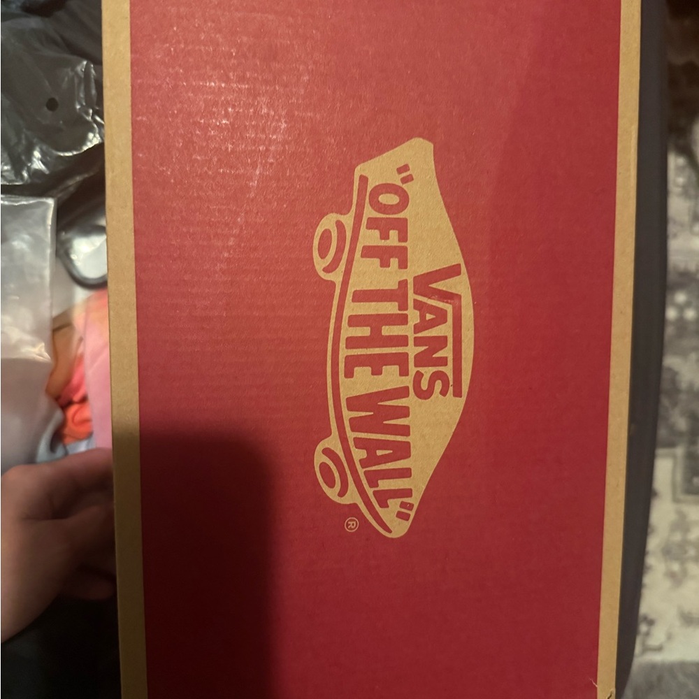 Vans Red and Tan Shoe Box
